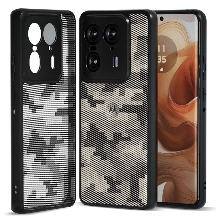 IBMRS For Motorola Moto X50 Ultra 5G / Edge 50 Ultra 5G Case TPU + PC Hybrid Design Phone Cover - Grid Camouflage