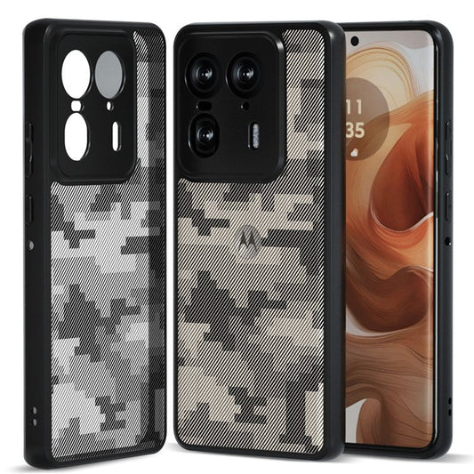 IBMRS For Motorola Moto X50 Ultra 5G / Edge 50 Ultra 5G Case TPU + PC Hybrid Design Phone Cover - Grid Camouflage