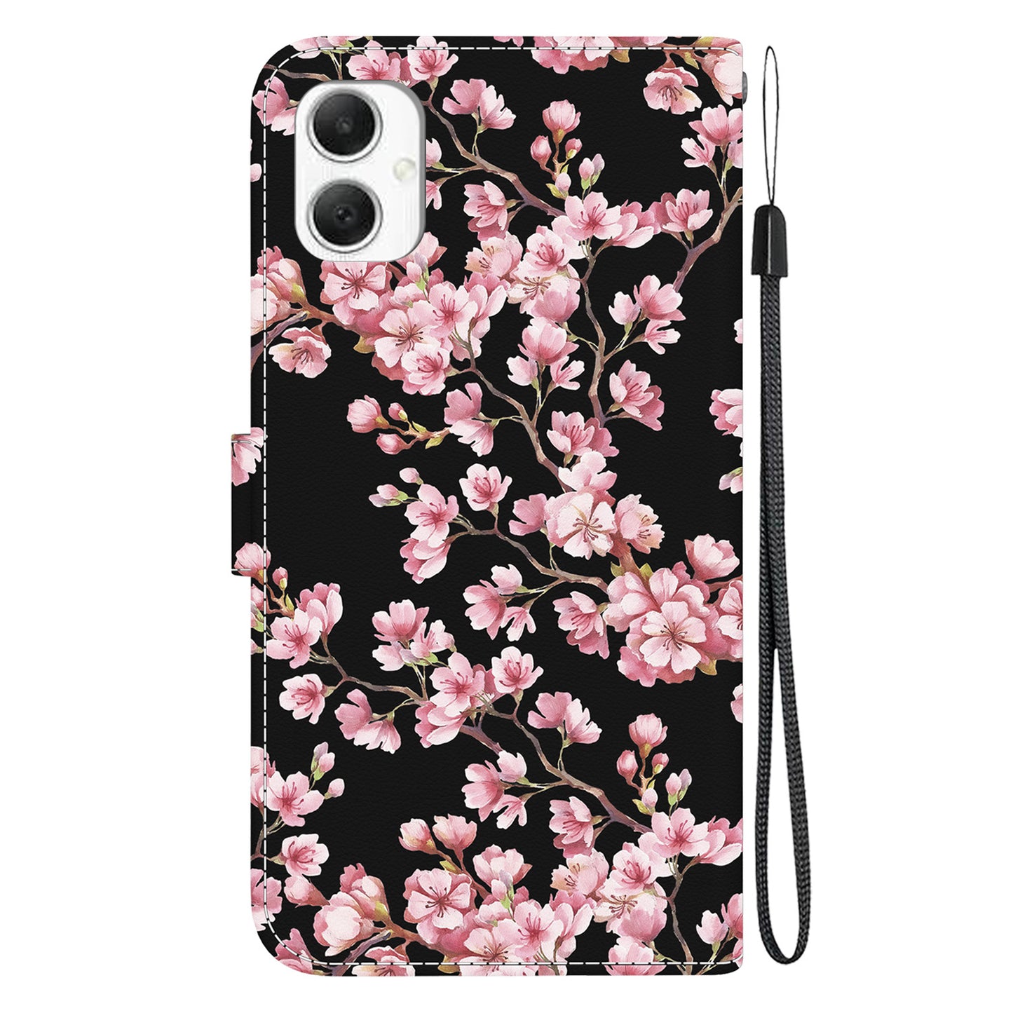 For Samsung Galaxy A06 Wallet Phone Case Anti-Drop Leather Flip Cover Pattern Printing - Plum Blossom