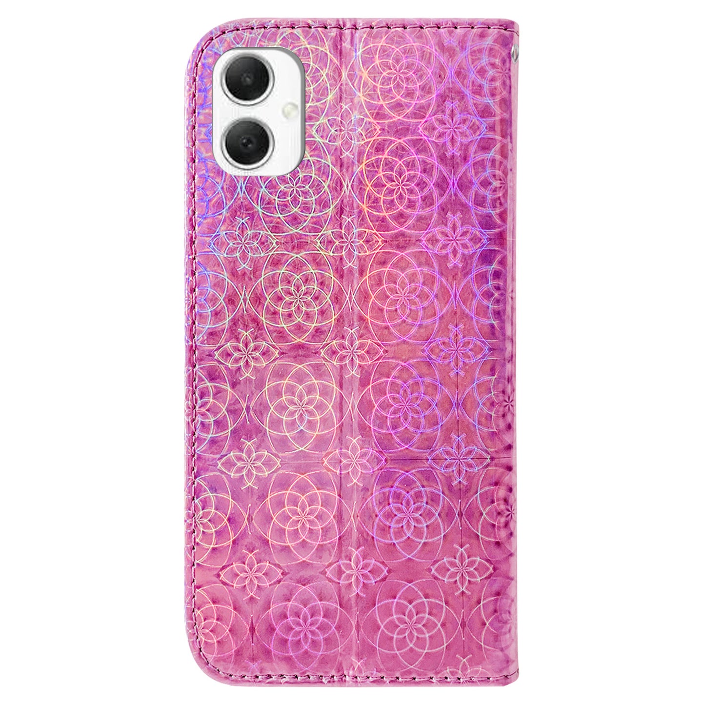 For Samsung Galaxy A06 Stand Case Dazzling Flower Leather Phone Cover - Pink