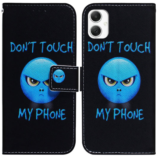 For Samsung Galaxy A06 Wallet Case Pattern Print Leather Phone Cover - Don&#39;t Touch My Phone