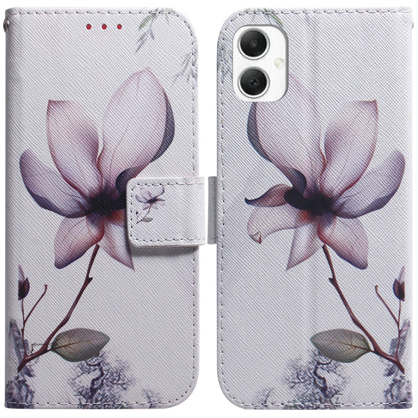 For Samsung Galaxy A06 Wallet Case Pattern Print Leather Phone Cover - Pink Flower