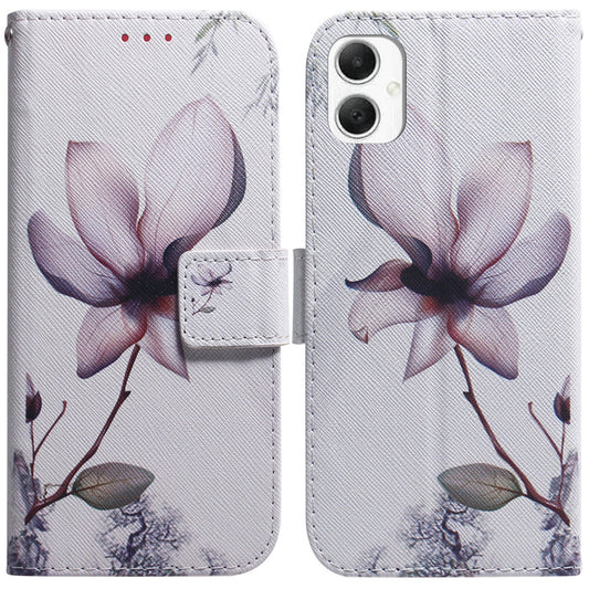 For Samsung Galaxy A06 Wallet Case Pattern Print Leather Phone Cover - Pink Flower