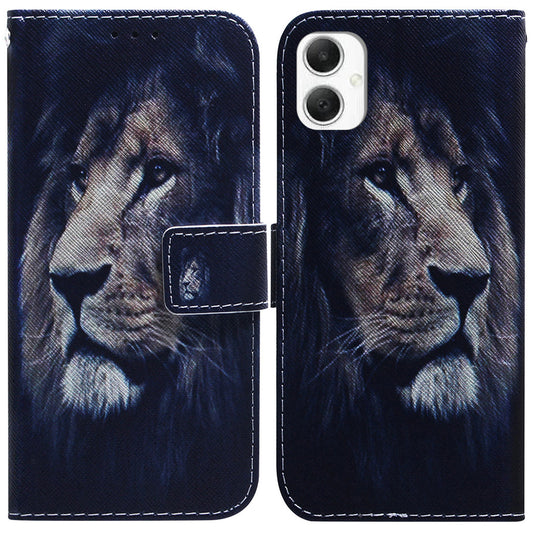 For Samsung Galaxy A06 Wallet Case Pattern Print Leather Phone Cover - Lion
