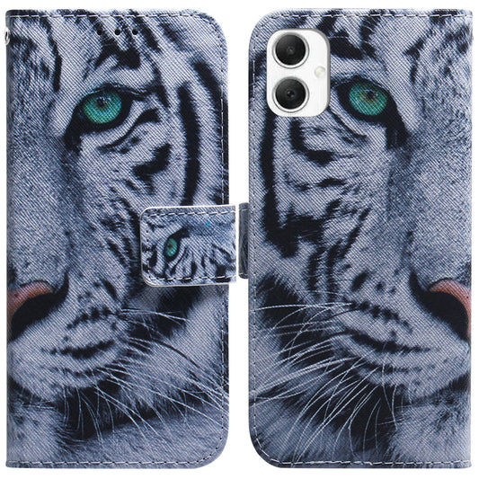 For Samsung Galaxy A06 Wallet Case Pattern Print Leather Phone Cover - Tiger