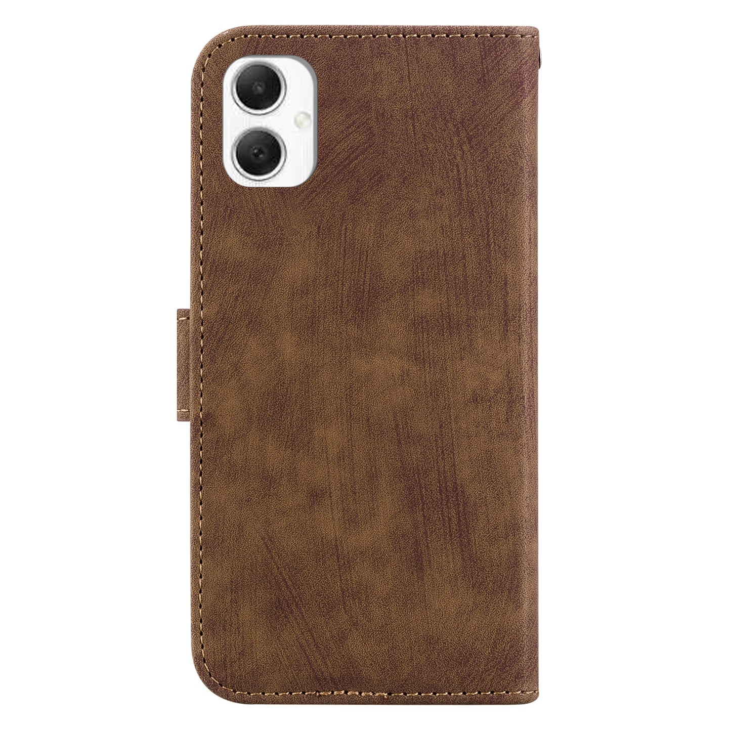 For Samsung Galaxy A06 Wallet Case Tiger Imprint Leather Shockproof Phone Cover - Brown