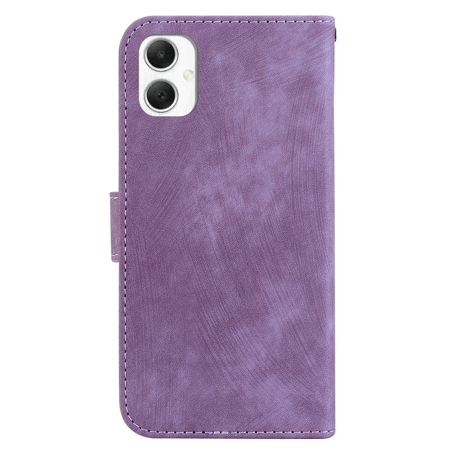 For Samsung Galaxy A06 Wallet Case Tiger Imprint Leather Shockproof Phone Cover - Purple