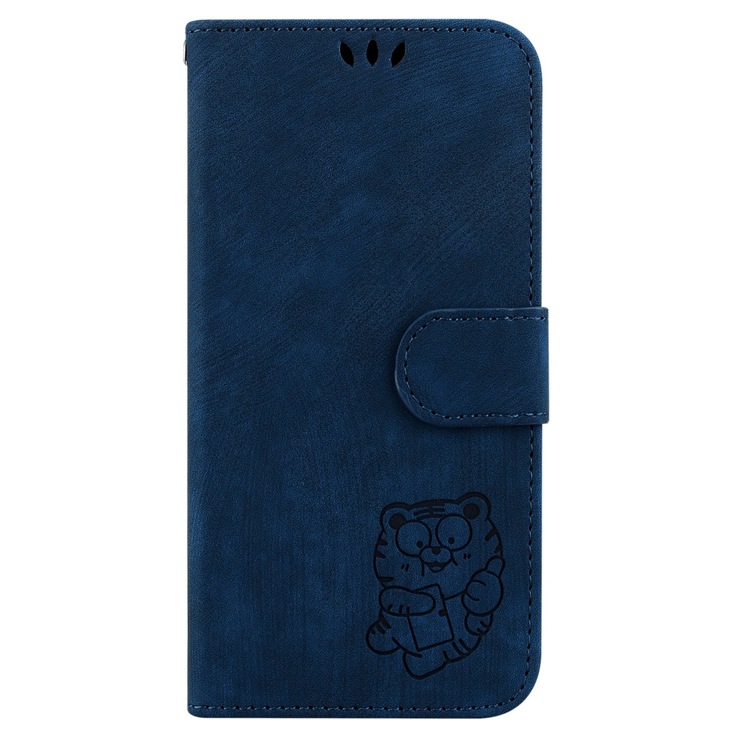 For Samsung Galaxy A06 Wallet Case Tiger Imprint Leather Shockproof Phone Cover - Dark Blue