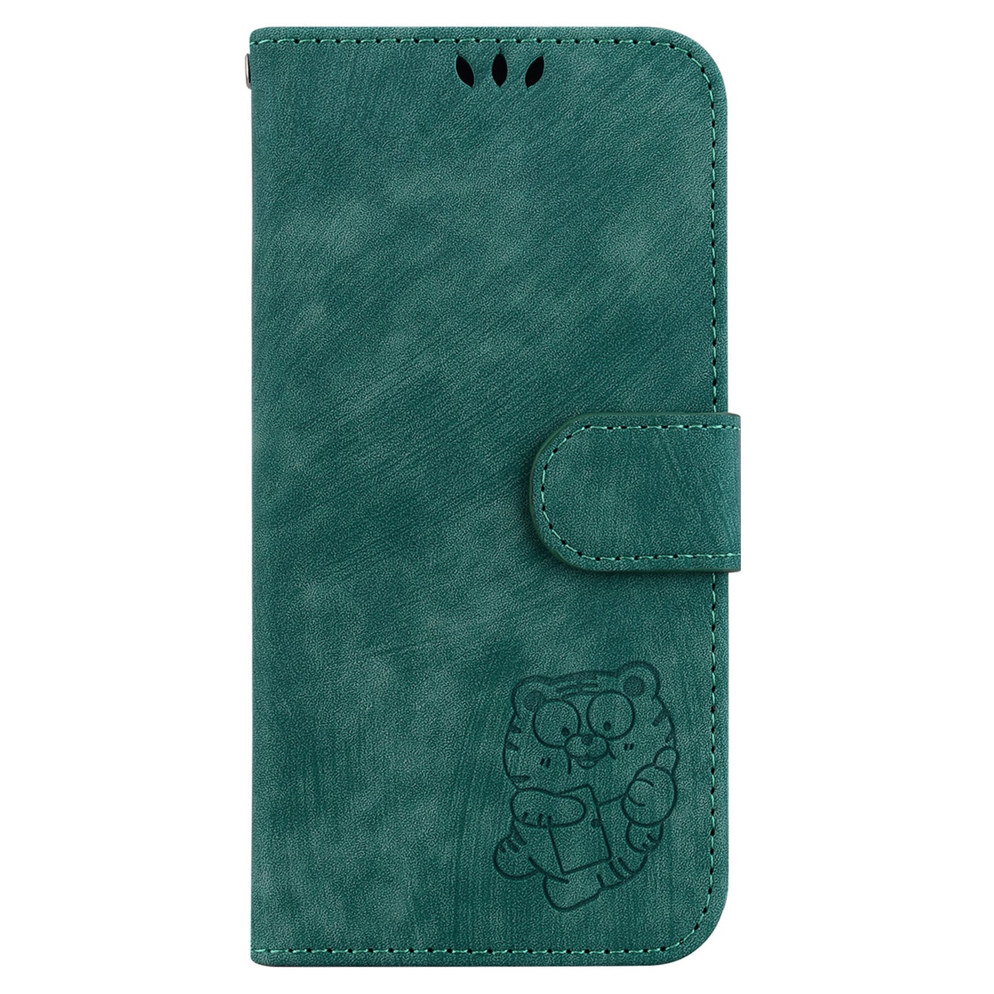 For Samsung Galaxy A06 Wallet Case Tiger Imprint Leather Shockproof Phone Cover - Green