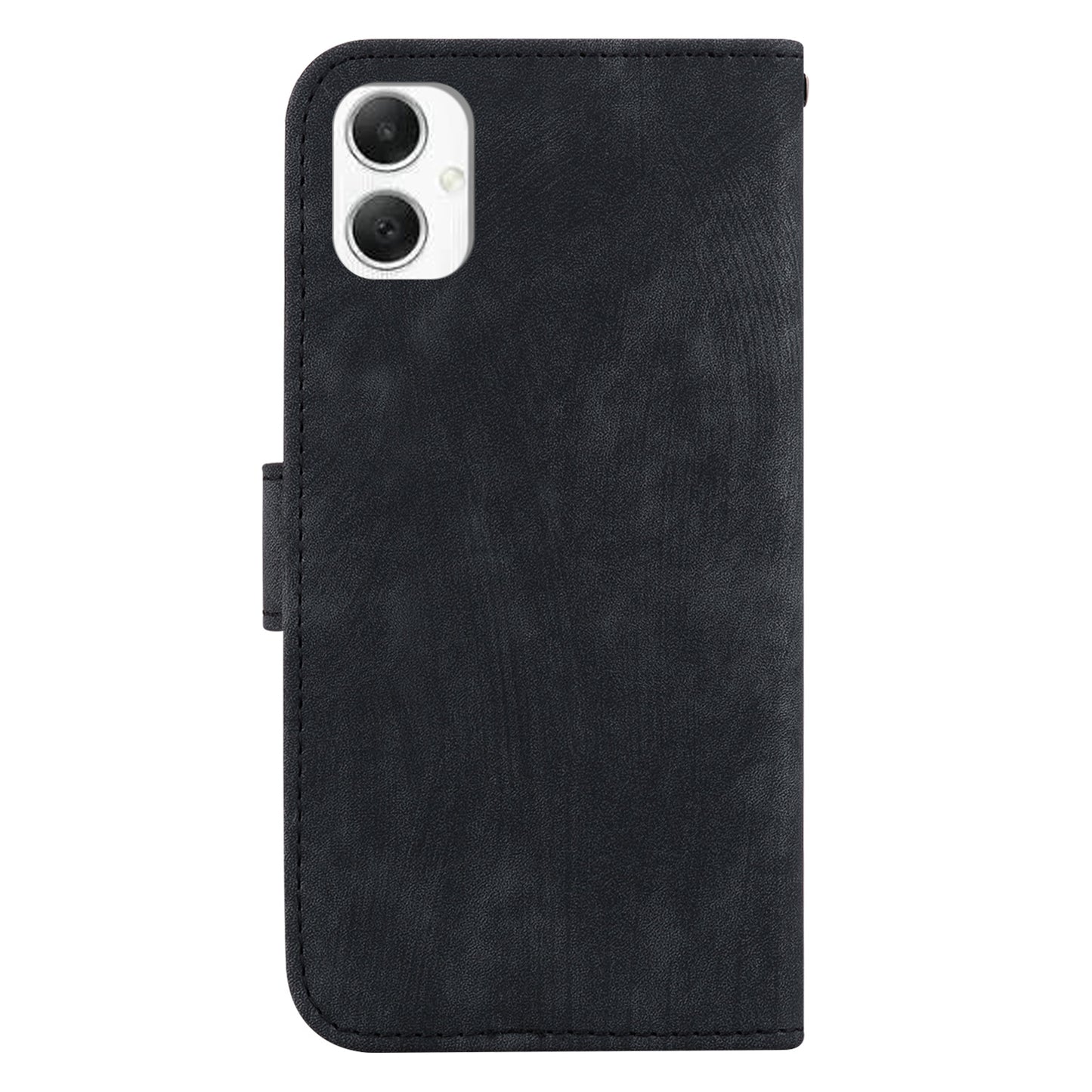 For Samsung Galaxy A06 Wallet Case Tiger Imprint Leather Shockproof Phone Cover - Black