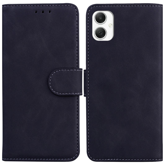 For Samsung Galaxy A06 Case Solid Color Leather Wallet Phone Cover - Black