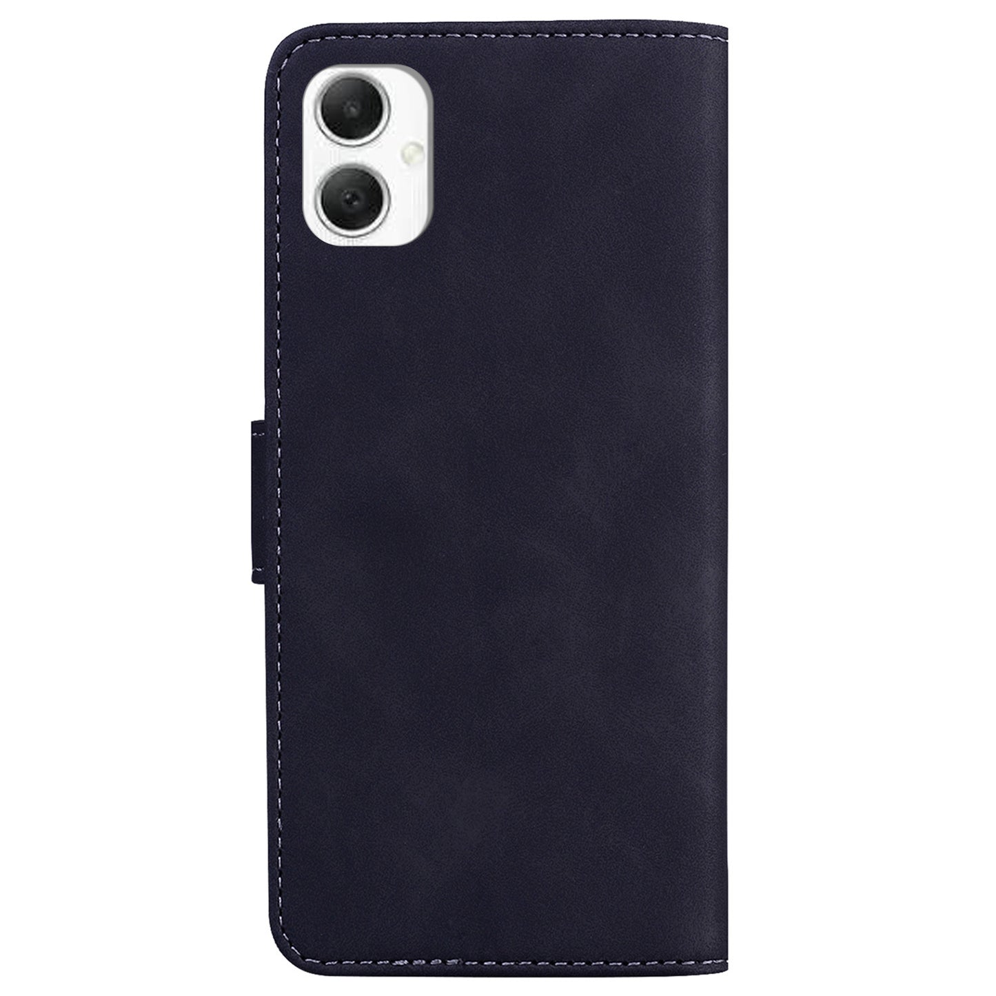 For Samsung Galaxy A06 Case Solid Color Leather Wallet Phone Cover - Black