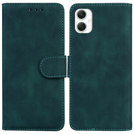 For Samsung Galaxy A06 Case Solid Color Leather Wallet Phone Cover - Green