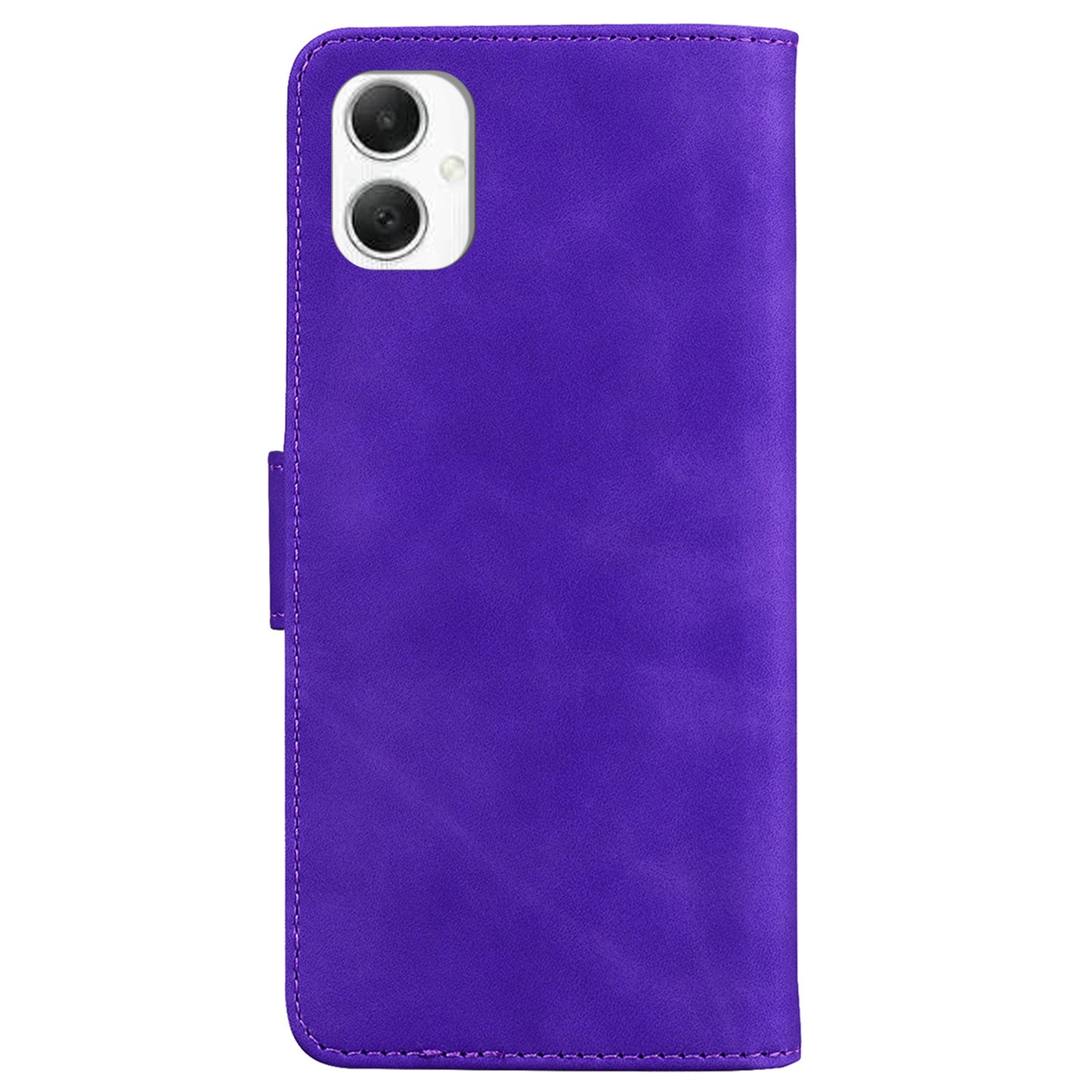 For Samsung Galaxy A06 Case Solid Color Leather Wallet Phone Cover - Purple