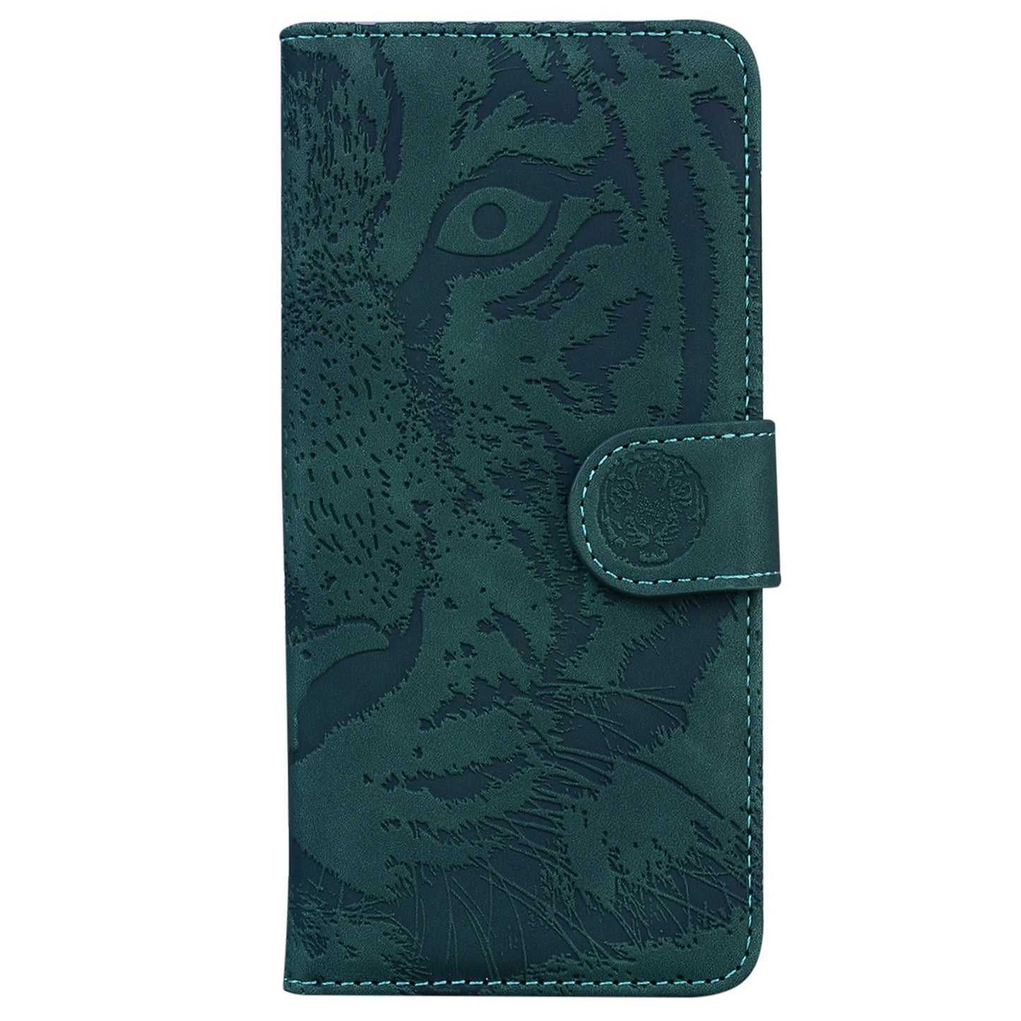 For Samsung Galaxy A06 Case Tiger Imprint Leather Wallet Phone Cover - Green