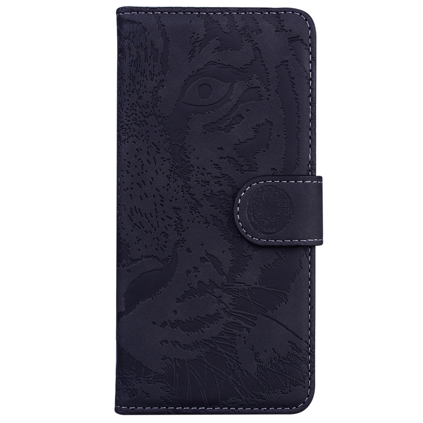 For Samsung Galaxy A06 Case Tiger Imprint Leather Wallet Phone Cover - Black