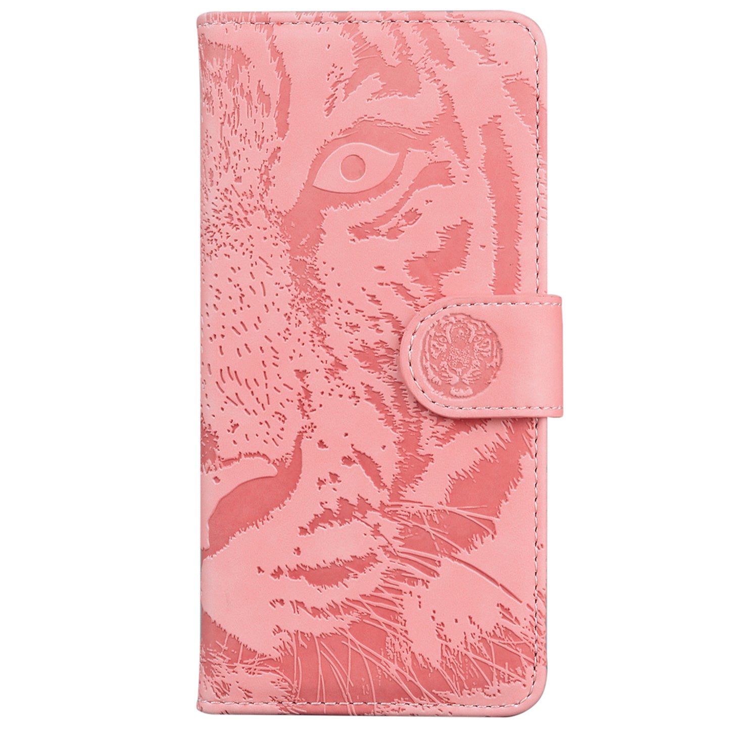 For Samsung Galaxy A06 Case Tiger Imprint Leather Wallet Phone Cover - Pink