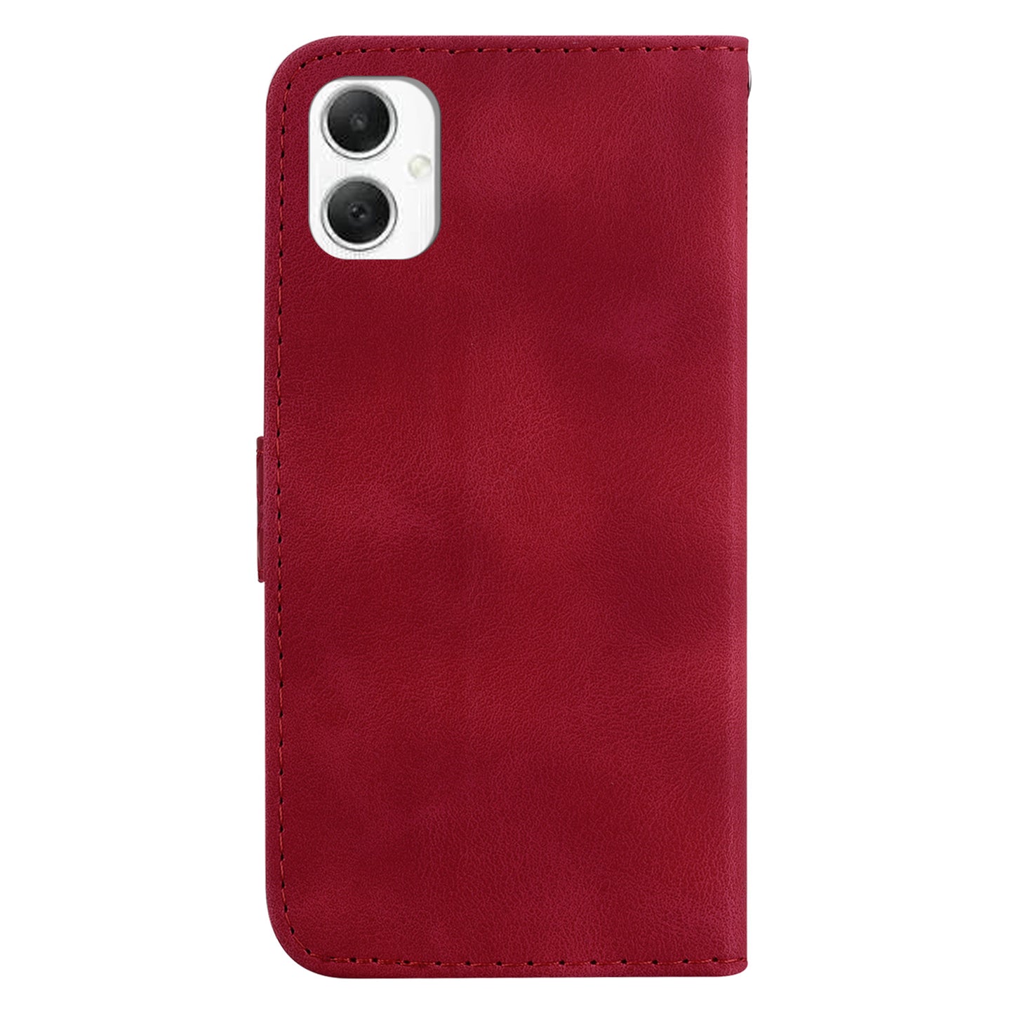 For Samsung Galaxy A06 Stand Case 7-Shaped Pattern Imprint Leather Phone Cover - Red