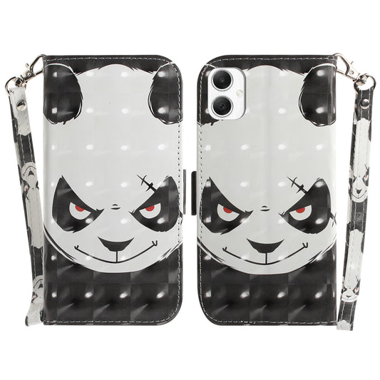 For Samsung Galaxy A06 Case Pattern Printing Leather Wallet Phone Cover - Angry Panda