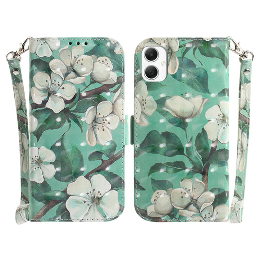 For Samsung Galaxy A06 Case Pattern Printing Leather Wallet Phone Cover - Watercolor Flowers