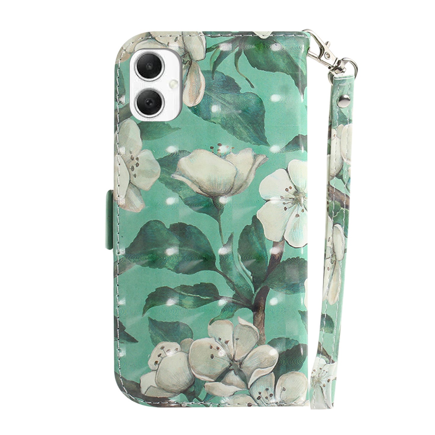 For Samsung Galaxy A06 Case Pattern Printing Leather Wallet Phone Cover - Watercolor Flowers