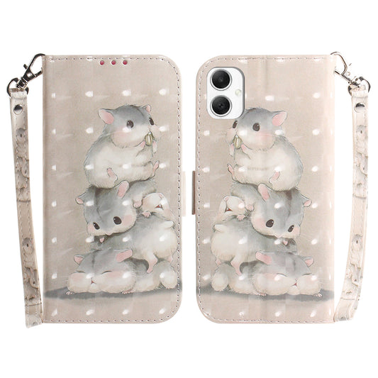 For Samsung Galaxy A06 Case Pattern Printing Leather Wallet Phone Cover - Stacking Squirrels