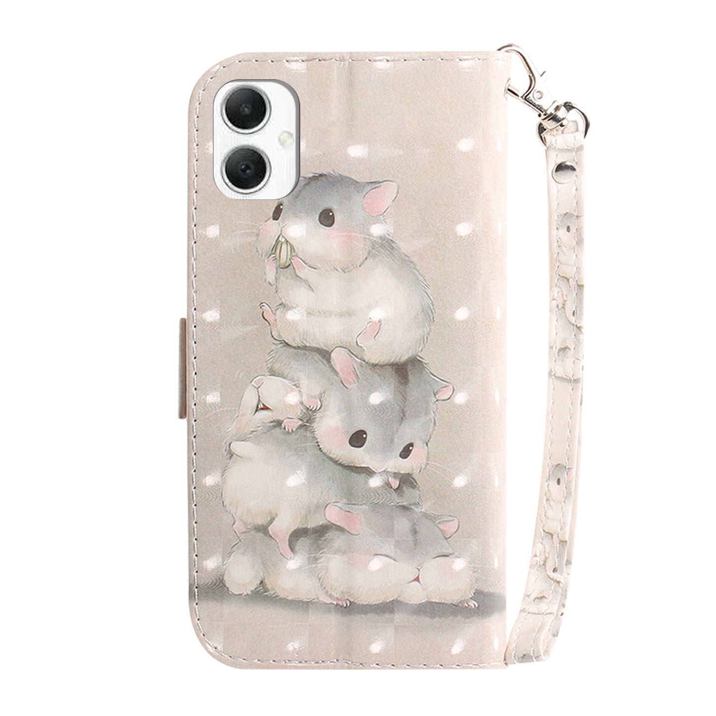 For Samsung Galaxy A06 Case Pattern Printing Leather Wallet Phone Cover - Stacking Squirrels