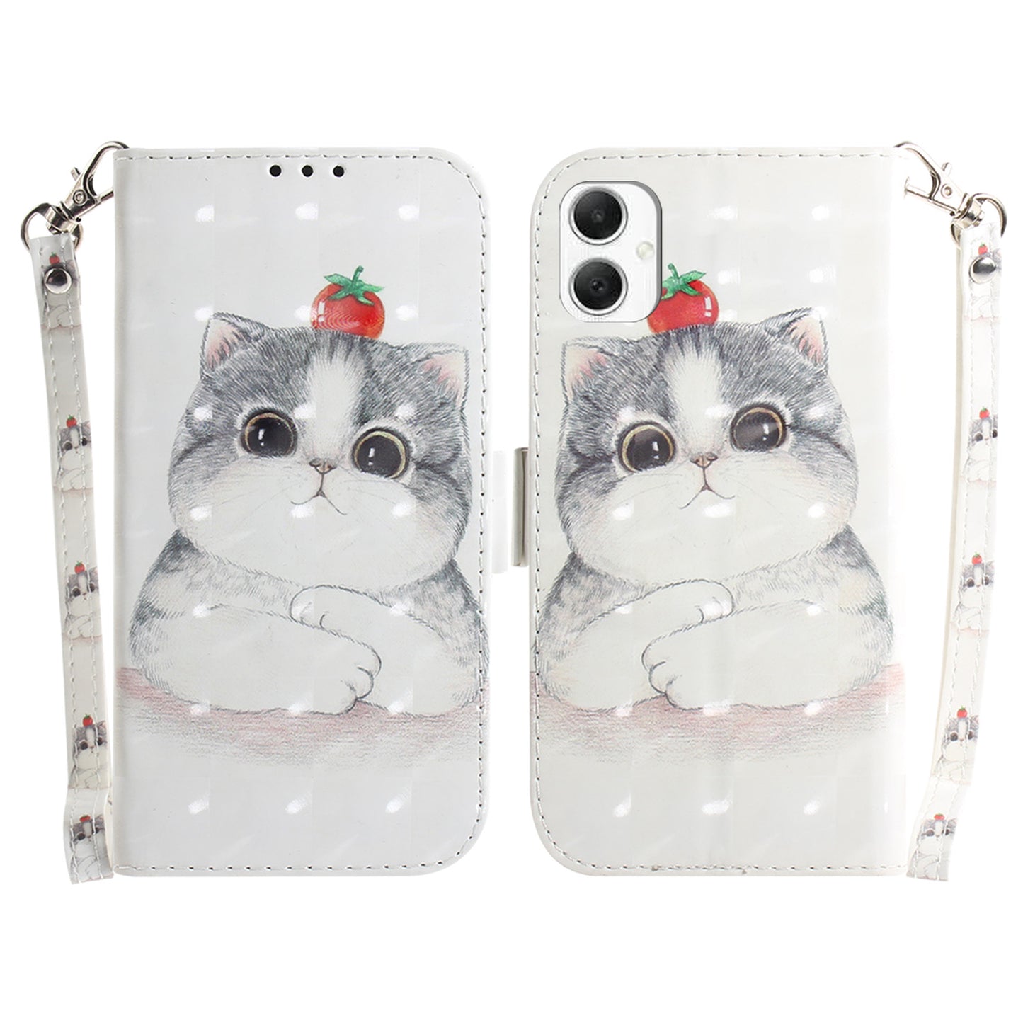 For Samsung Galaxy A06 Case Pattern Printing Leather Wallet Phone Cover - Cute Cat