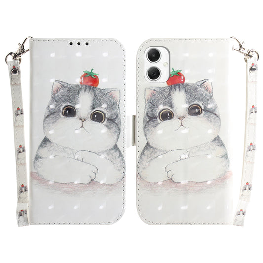 For Samsung Galaxy A06 Case Pattern Printing Leather Wallet Phone Cover - Cute Cat
