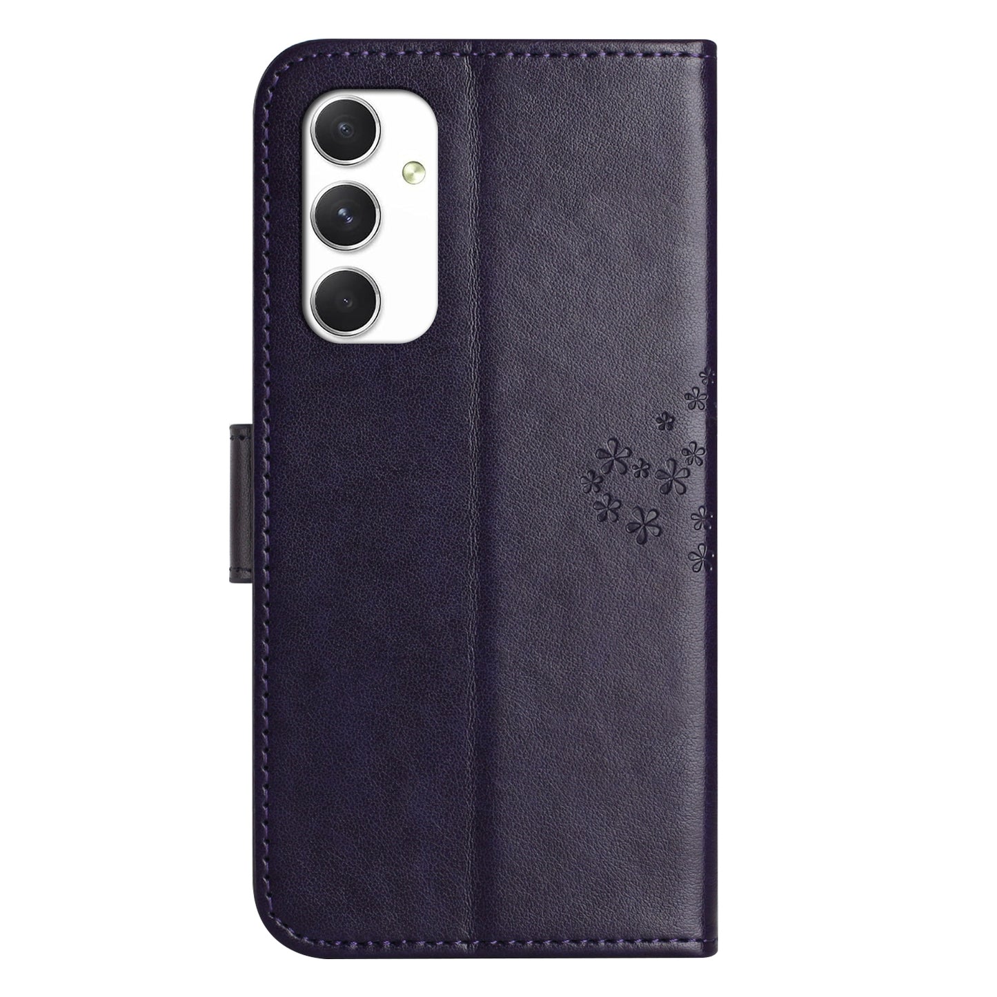 For Samsung Galaxy A16 5G / A16 4G Case PU Leather Owl Tree Imprinted Wallet Phone Cover - Dark Purple