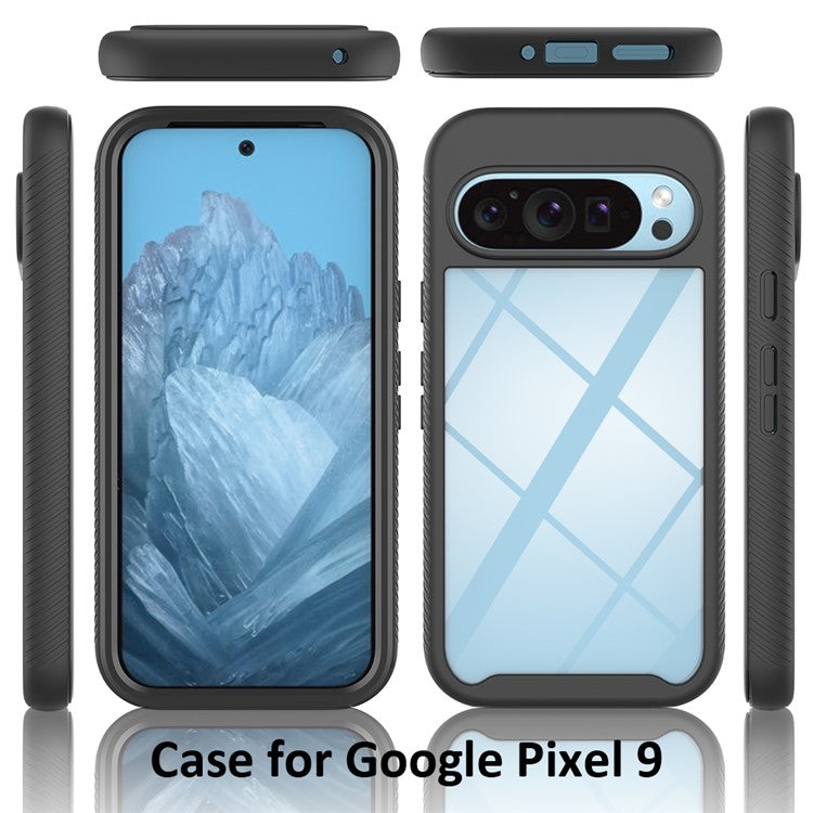 For Google Pixel 9 / Pixel 9 Pro Case Anti-Drop 2-in-1 PC+TPU Phone Cover - Black