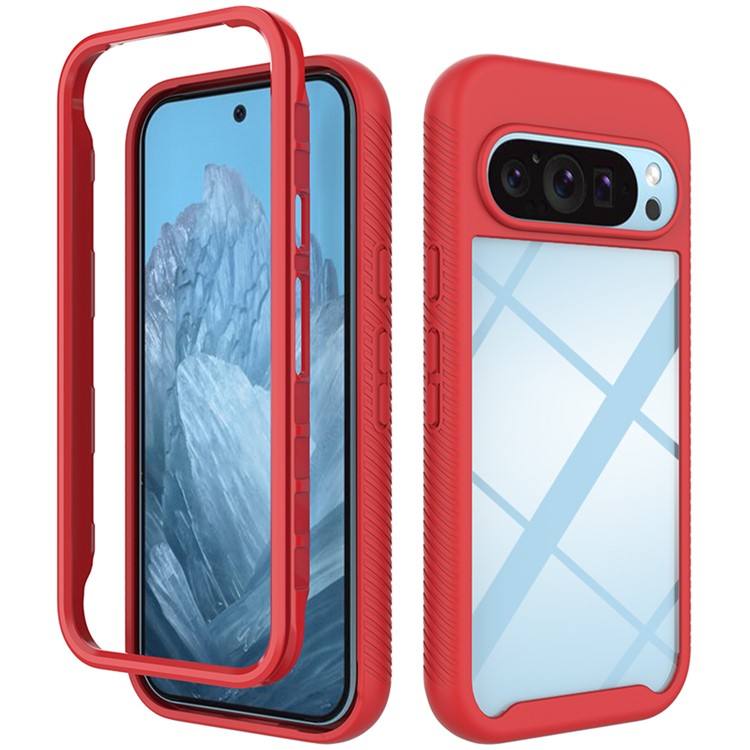 For Google Pixel 9 / Pixel 9 Pro Case Anti-Drop 2-in-1 PC+TPU Phone Cover - Red