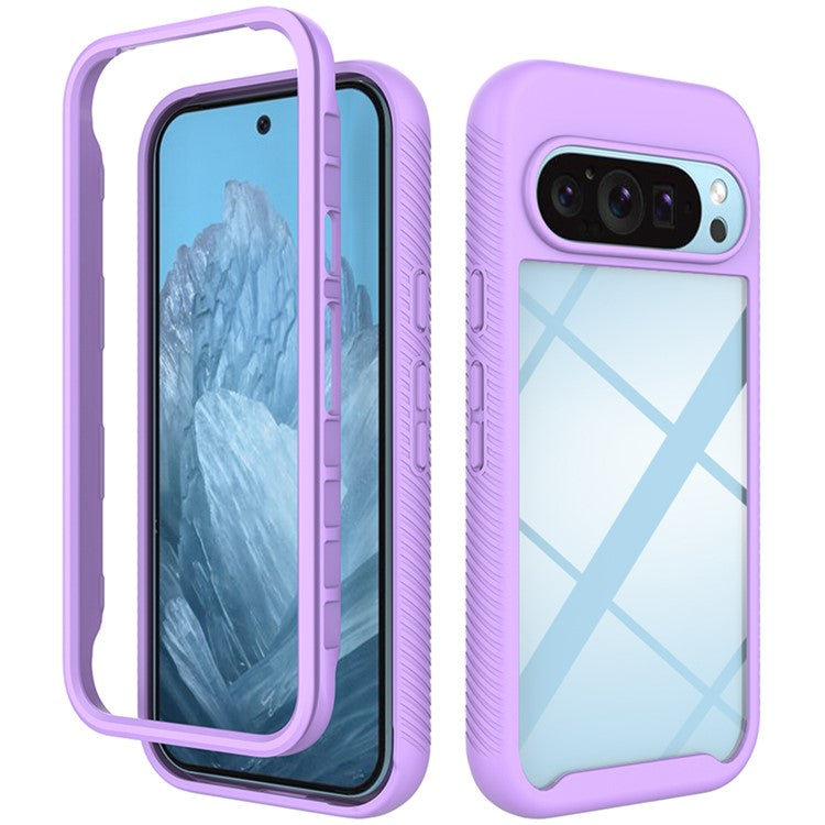 For Google Pixel 9 / Pixel 9 Pro Case Anti-Drop 2-in-1 PC+TPU Phone Cover - Purple