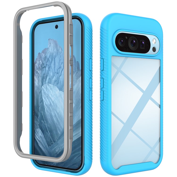 For Google Pixel 9 / Pixel 9 Pro Case Anti-Drop 2-in-1 PC+TPU Phone Cover - Baby Blue