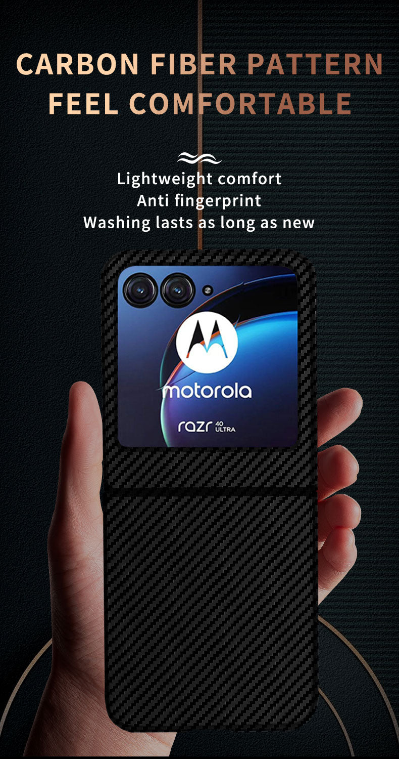 For Motorola Razr 50 Ultra 5G Case Aramid Fiber+PC Anti-drop Folding Phone Cover - Blue+Purple