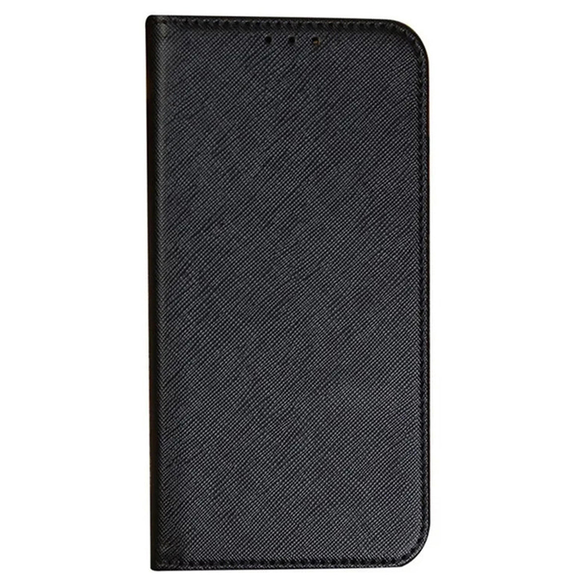 For Samsung Galaxy A06 Case Flip Shockproof Cross Texture Leather Phone Cover - Black
