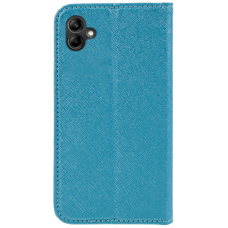For Samsung Galaxy A06 Case Flip Shockproof Cross Texture Leather Phone Cover - Sky Blue