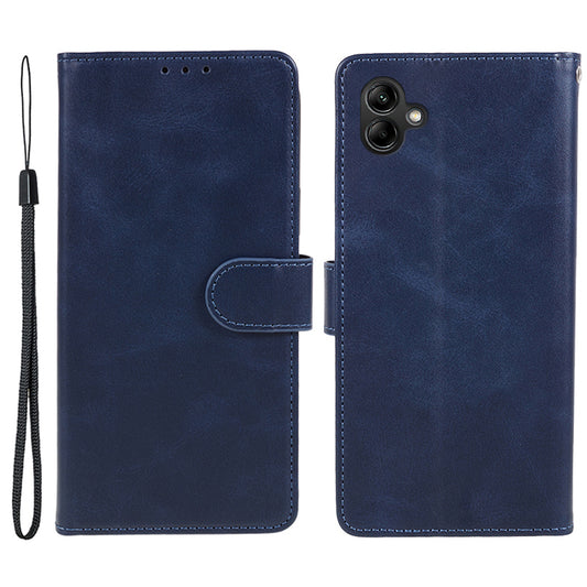 For Samsung Galaxy A06 Case PU Leather Folio Bookstytle Phone Cover Full Protection - Blue