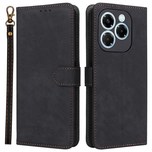 For Infinix Note 40X 5G X6838 Wallet Case RFID Blocking PU Leather Cover Stand View - Black