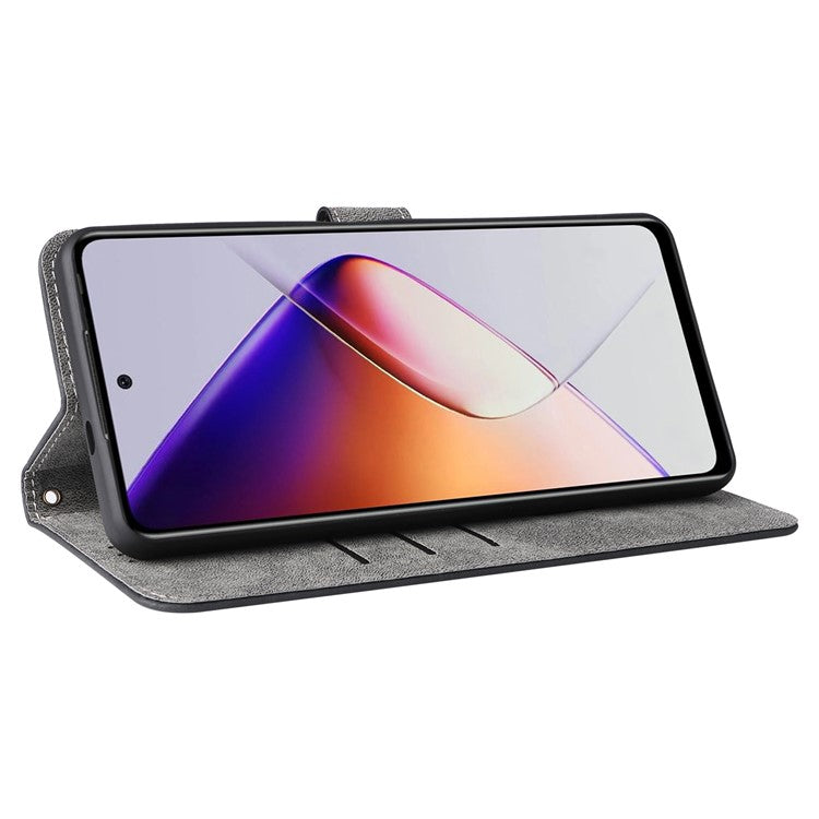 For Infinix Note 40X 5G X6838 Wallet Case RFID Blocking PU Leather Cover Stand View - Black