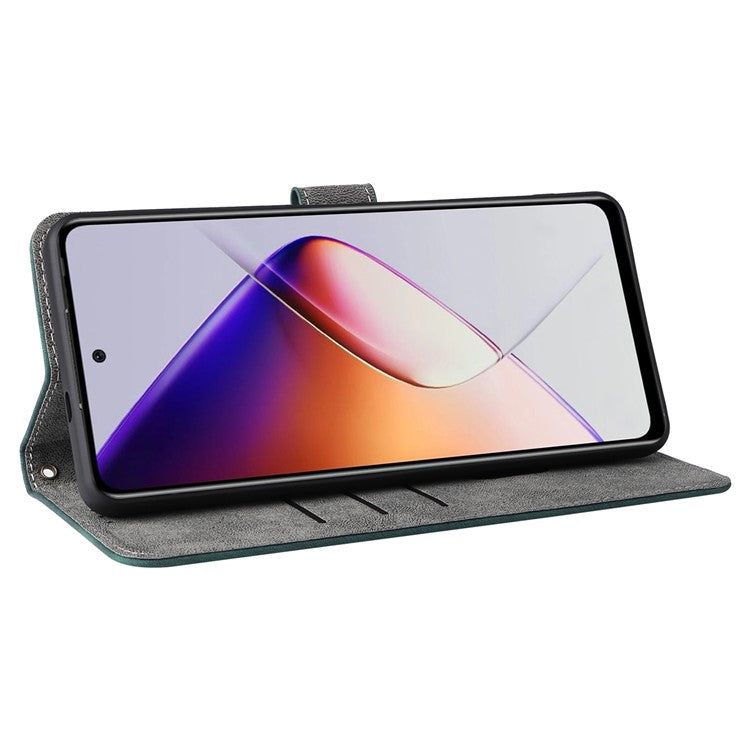 For Infinix Note 40X 5G X6838 Wallet Case RFID Blocking PU Leather Cover Stand View - Green