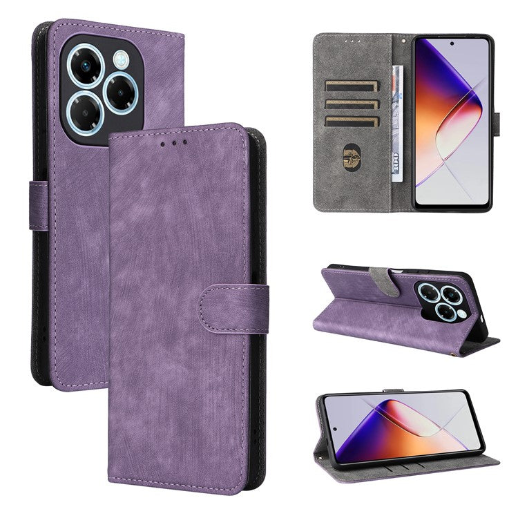 For Infinix Note 40X 5G X6838 Wallet Case RFID Blocking PU Leather Cover Stand View - Purple