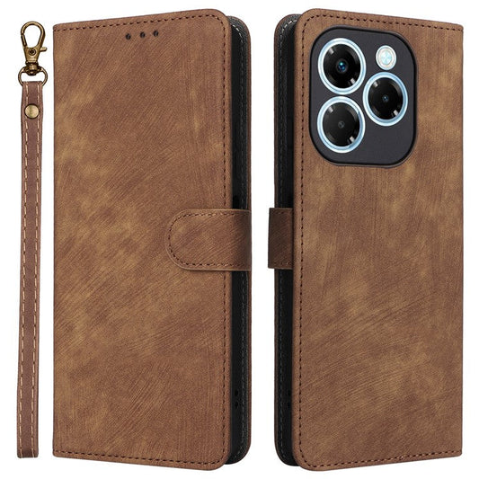For Infinix Note 40X 5G X6838 Wallet Case RFID Blocking PU Leather Cover Stand View - Brown