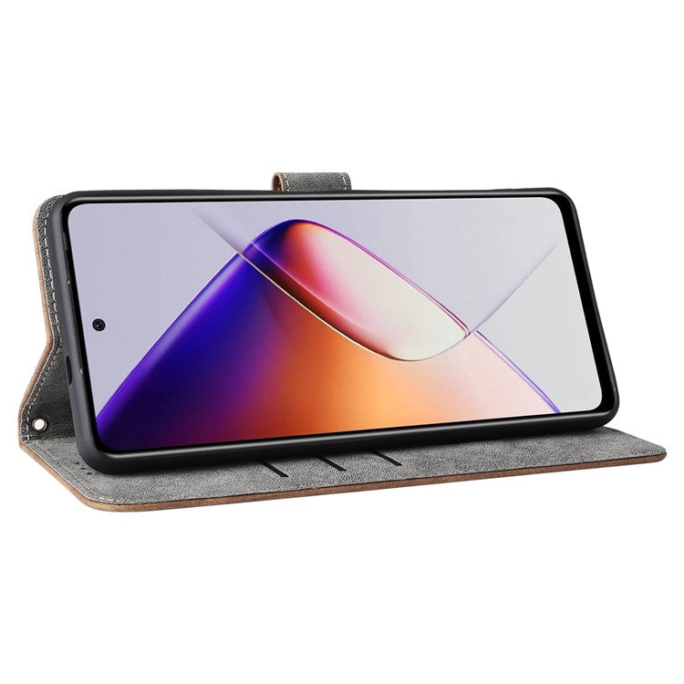 For Infinix Note 40X 5G X6838 Wallet Case RFID Blocking PU Leather Cover Stand View - Brown