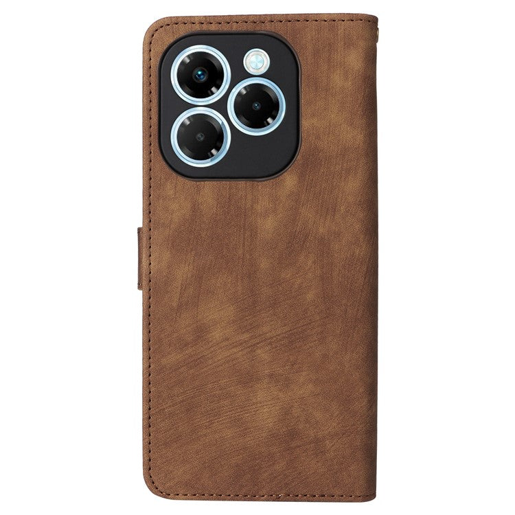 For Infinix Note 40X 5G X6838 Wallet Case RFID Blocking PU Leather Cover Stand View - Brown
