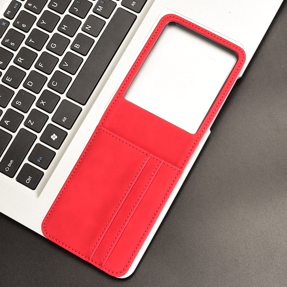 For Motorola Razr 50 Ultra 5G / Razr+ 2024 5G Case Card Slot Leather+PC Phone Cover Separable Design - Red