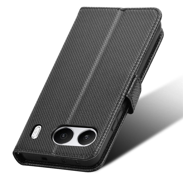 For OnePlus Nord 4 5G Phone Stand Case Diamond Texture PU Leather Cover Wallet - Black