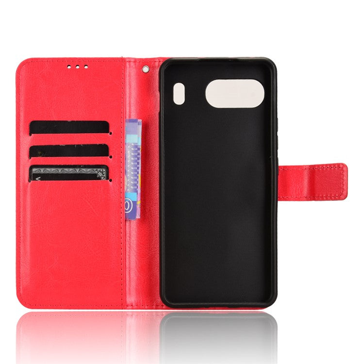 For OnePlus Nord 4 Case Crazy Horse Texture PU Leather Phone Wallet Cover - Red