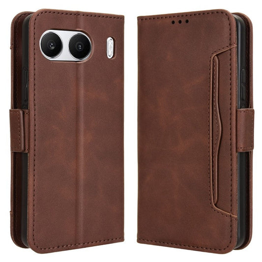 For OnePlus Nord 4 Case PU Leather Phone Cover with Wallet Multiple Card Slots - Brown
