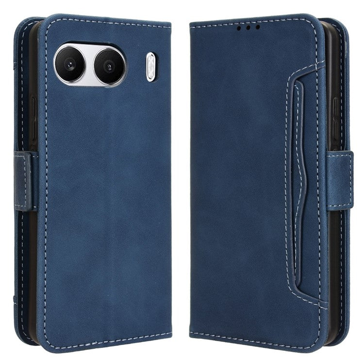 For OnePlus Nord 4 Case PU Leather Phone Cover with Wallet Multiple Card Slots - Blue